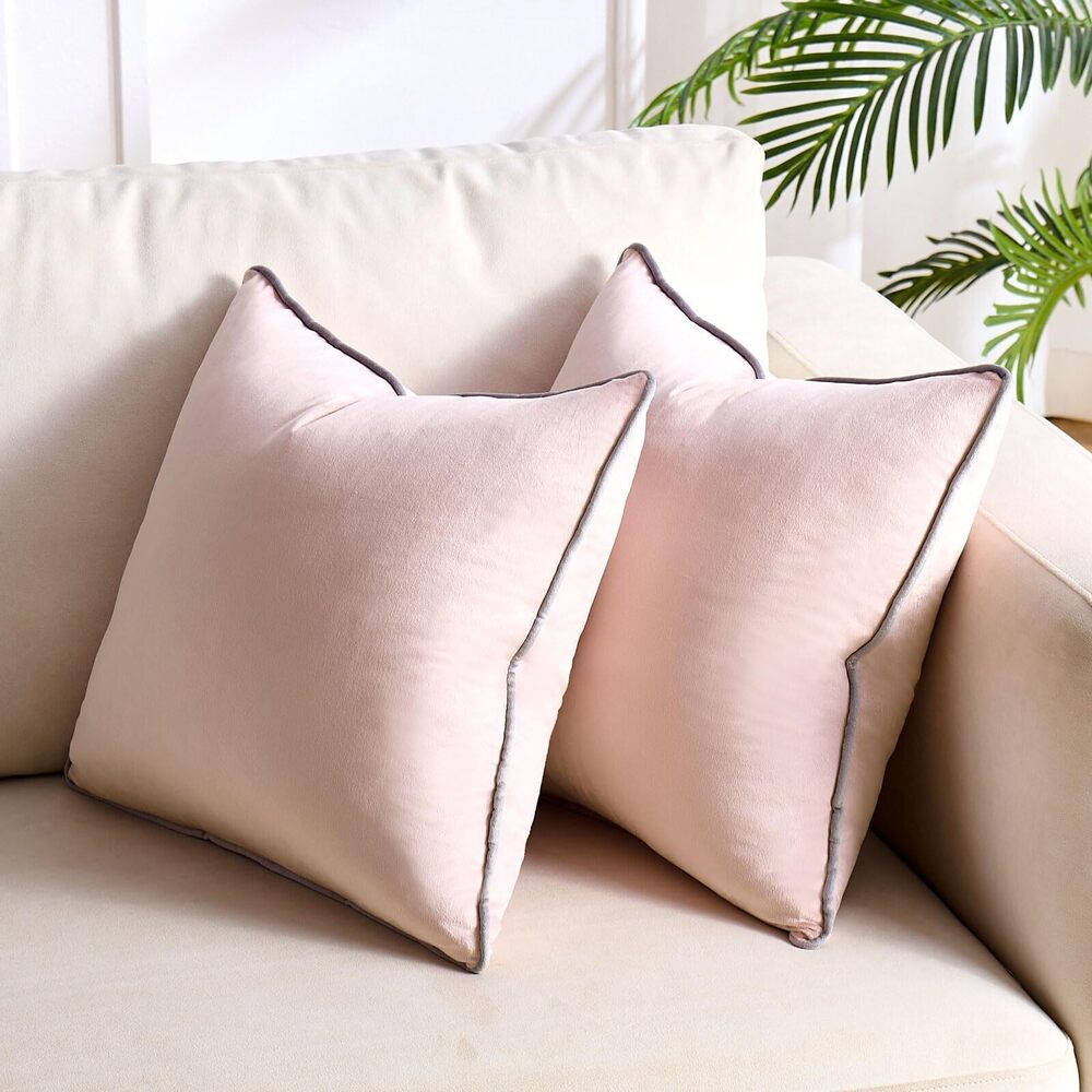 6445 18x18 Cushions Covers Pink Pillow Covers Set of 2 Throw Pillow Cases
